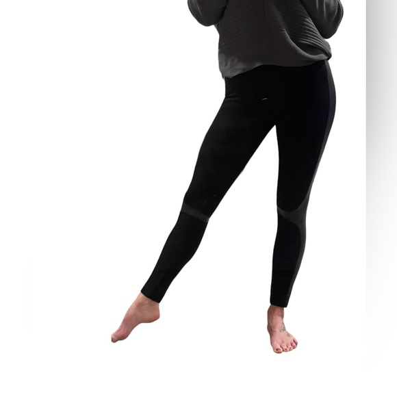 Parasuco Jeans Black Spandex Leggings with Faux Leather Trim | S | - Picture 5 of 8